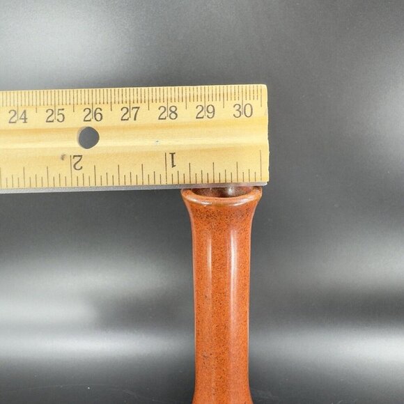 Vintage Japanese Ceramic Bud Vase Vessel Rusty Orange Glaze Ceramic Vase Decor - Picture 5 of 12